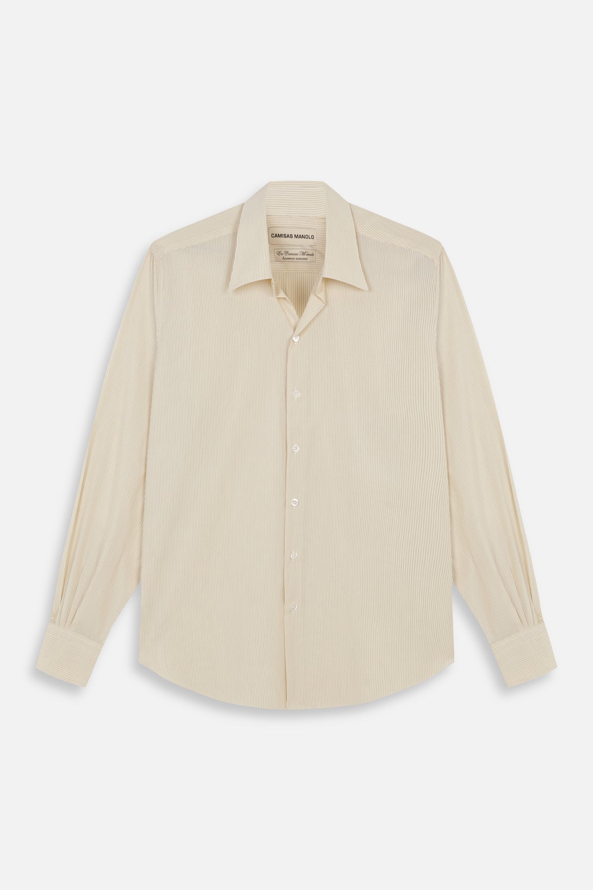 PALE YELLOW BLACK STRIPES NORMAL SHIRT