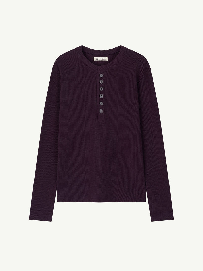 BUTTON HENLEY NECK