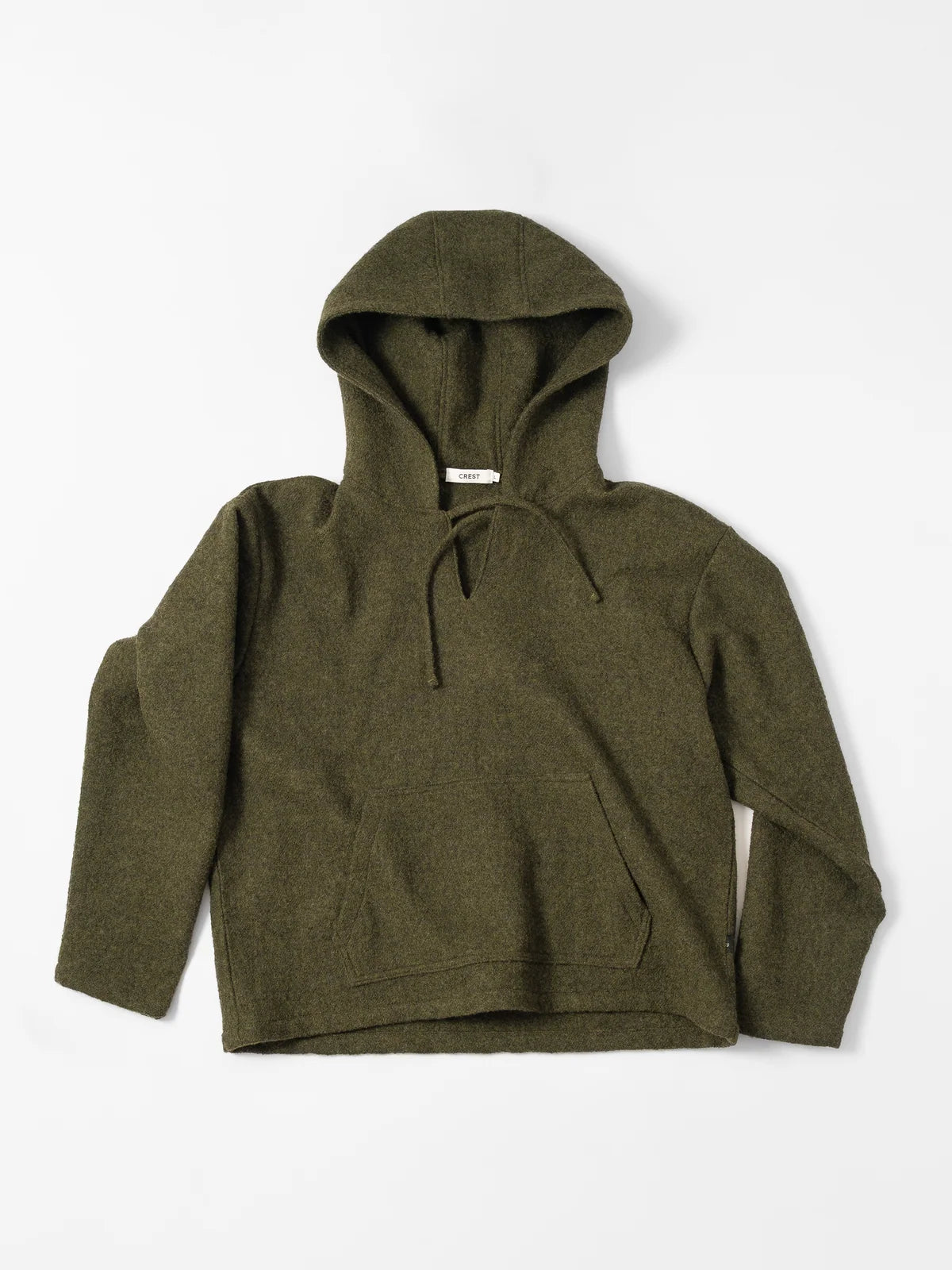 Virgin Wool Pullover Hoodie