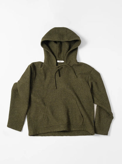 Virgin Wool Pullover Hoodie