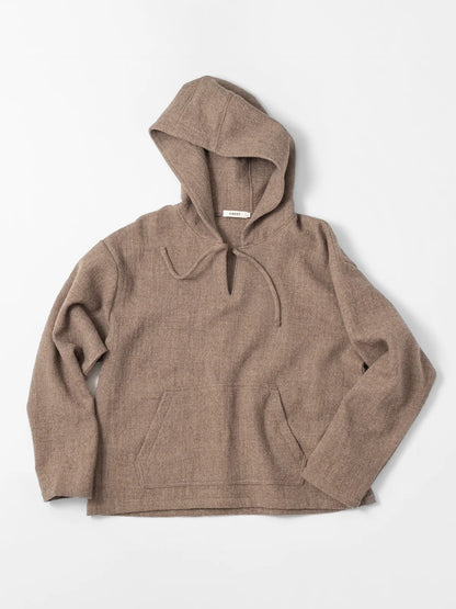 Virgin Wool Pullover Hoodie